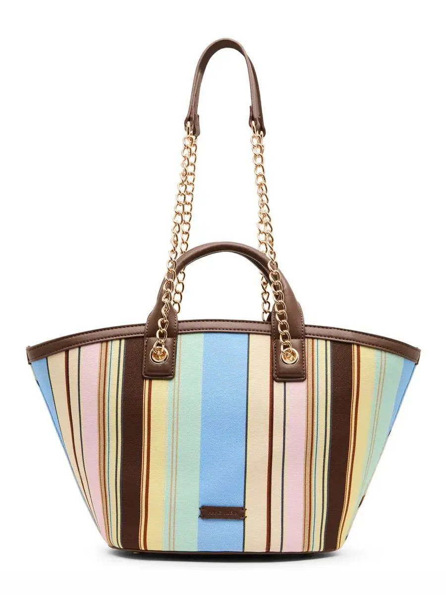 Сумка-шопер с полосками Mixed Stripe Anne Klein — изображение 6 из 7, коричневый мульти