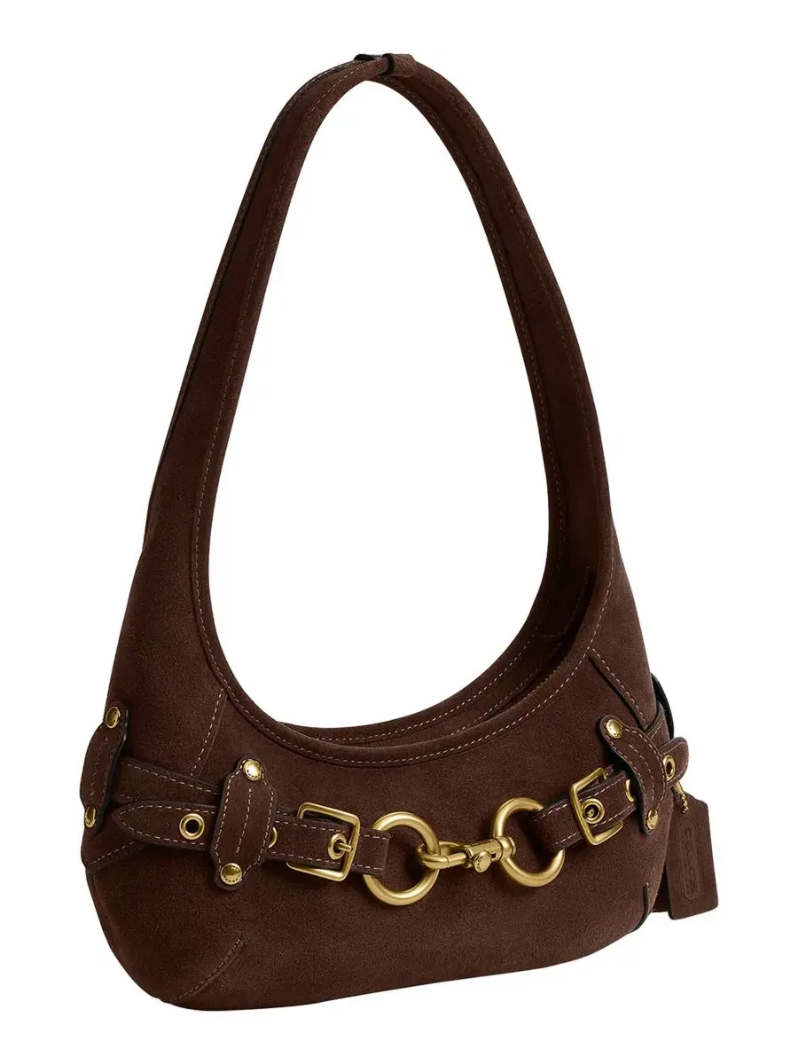 Сумка через плечо Ergo 26 из замши COACH — изображение 3 из 7, коричневый