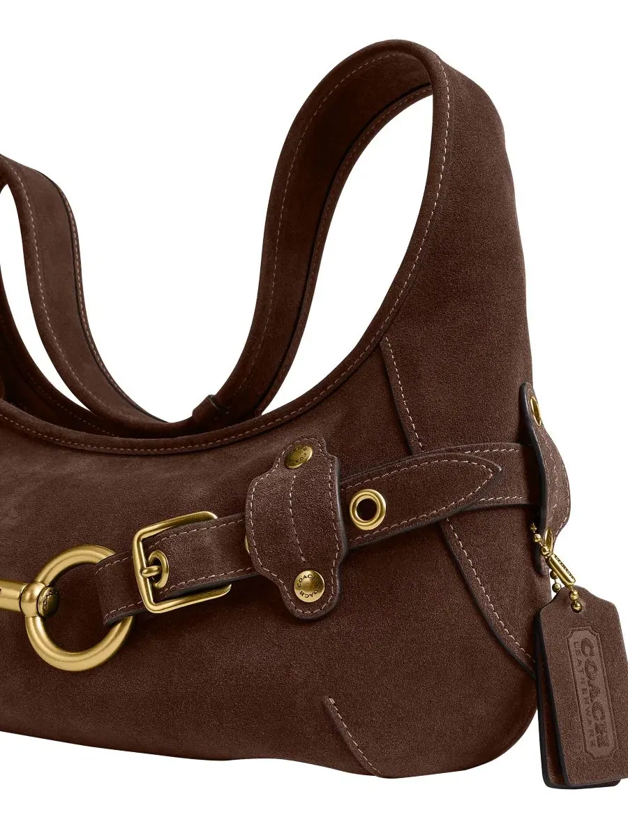 Сумка через плечо Ergo 26 из замши COACH — изображение 7 из 7, коричневый