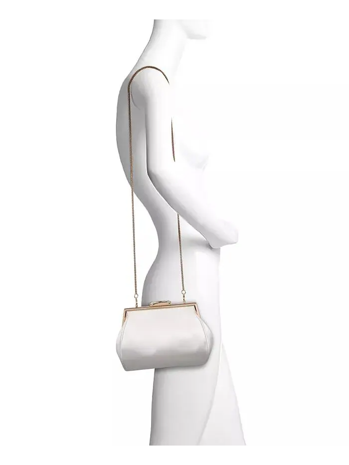 Женский атласный клатч-сумочка Skye Jewel Badgley Mischka — изображение 3 из 3, белый