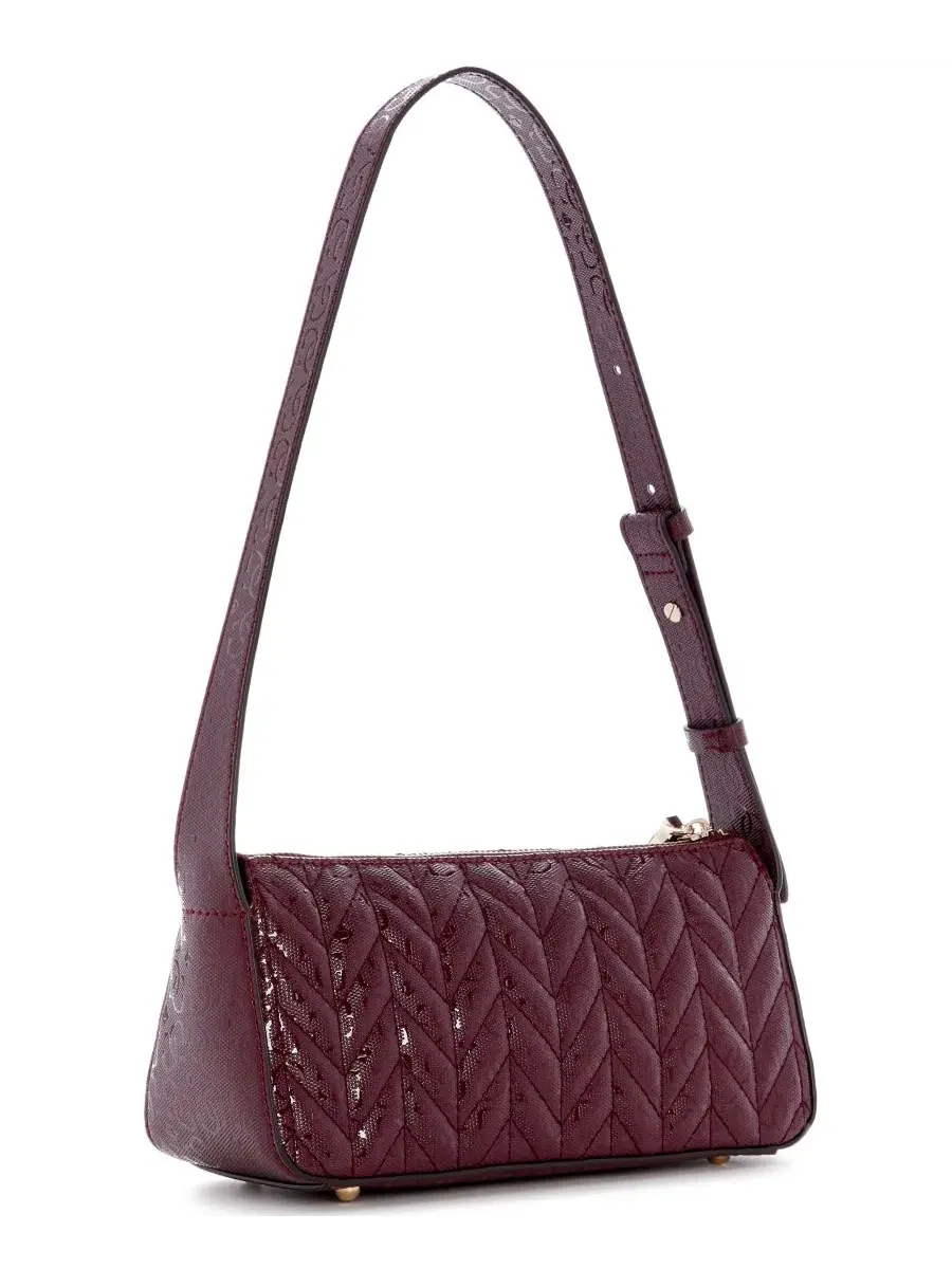 Небольшая сумка через плечо с фирменным стеганым узором GUESS, Stacey Small Shoulder Handbag — изображение 2 из 4, фиолетовый
