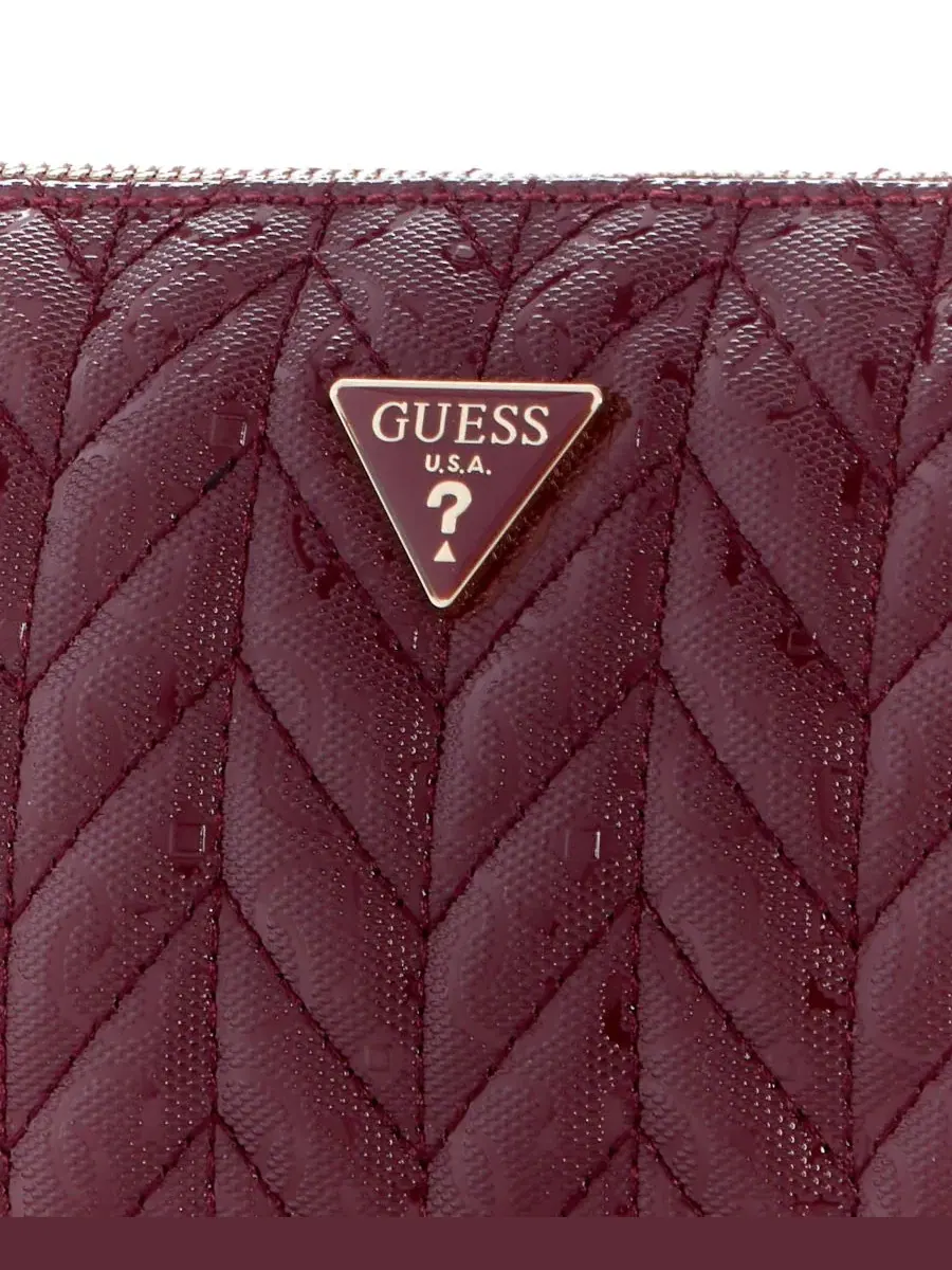 Небольшая сумка через плечо с фирменным стеганым узором GUESS, Stacey Small Shoulder Handbag — изображение 3 из 4, фиолетовый