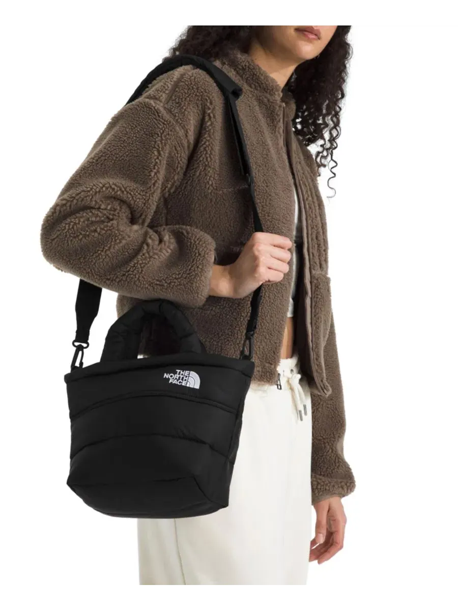 Мини-сумка-тоут с плечевым ремнем Nuptse Mini The North Face — изображение 2 из 4, черный/белый