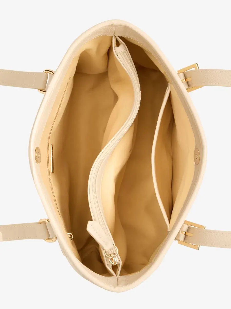 Сумка-шопер с шарфом-деталью Scarf Detail Tulip Giani Bernini — изображение 4 из 7, кремовый