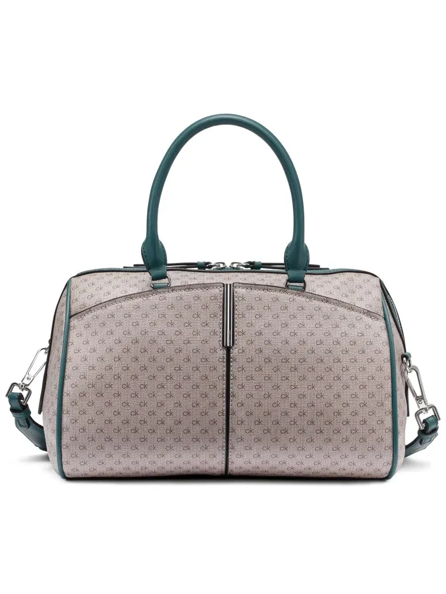 Сумка через плечо Calvin Klein Genevieve Small Satchel Handbag, Aluminum Taupe/Dark Teal — изображение 1 из 5