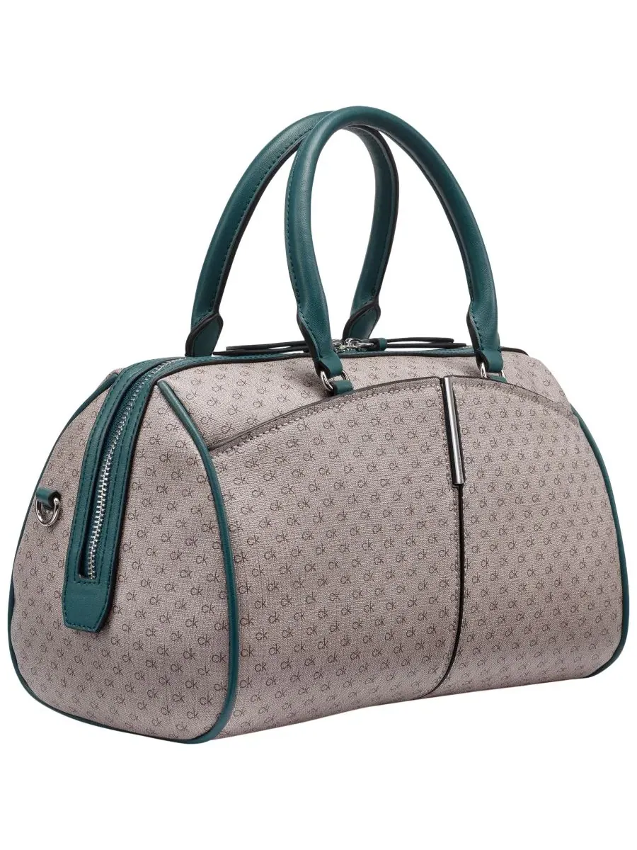 Сумка через плечо Calvin Klein Genevieve Small Satchel Handbag, Aluminum Taupe/Dark Teal — изображение 3 из 5