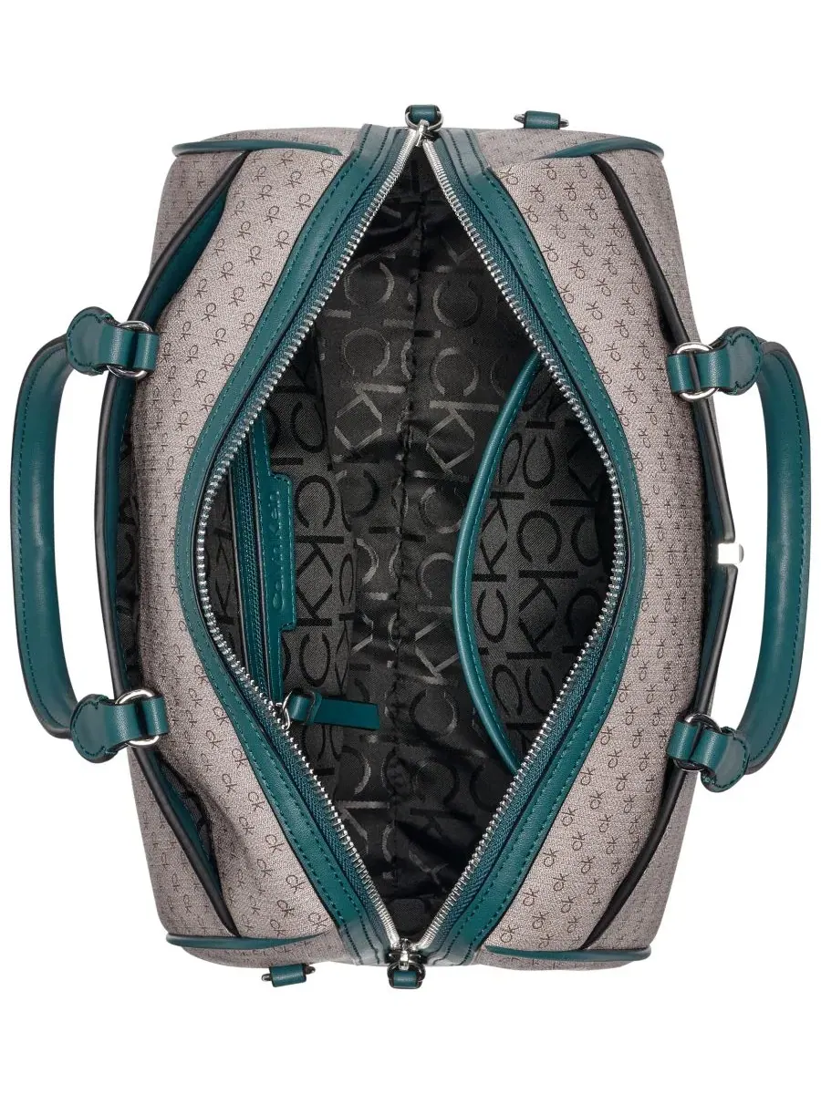 Сумка через плечо Calvin Klein Genevieve Small Satchel Handbag, Aluminum Taupe/Dark Teal — изображение 4 из 5