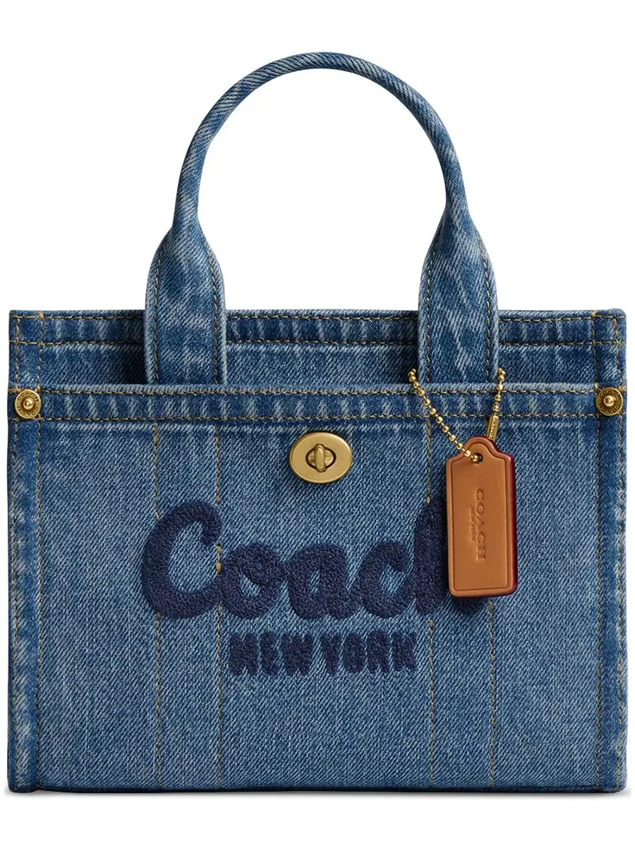 Мини-сумка-тоут из денима с вышитым логотипом, модель Cargo Tote 20 COACH