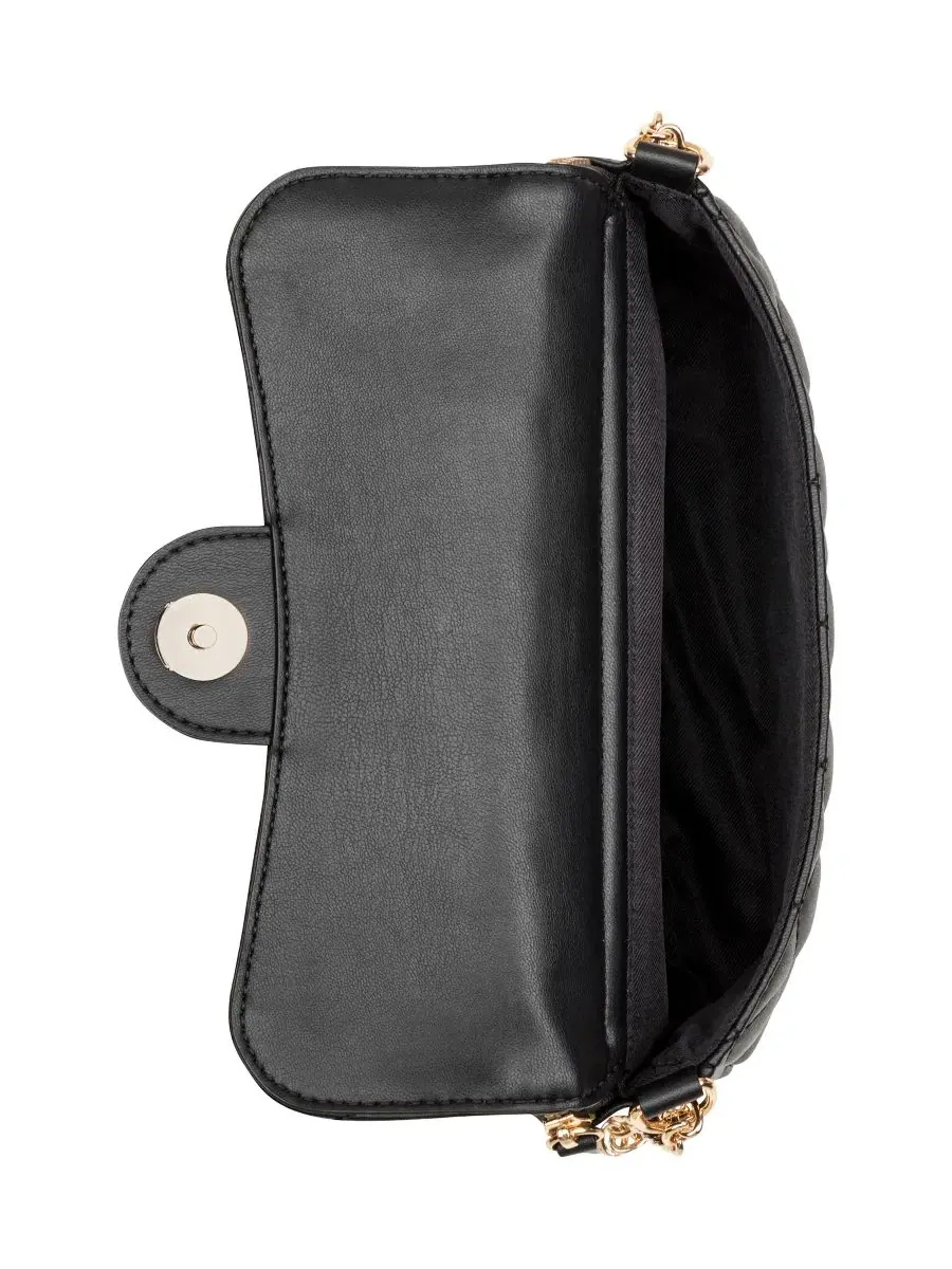 Небольшая сумка через плечо с цепочкой Emelina Flap Small Crossbody Handbag Nine West — изображение 3 из 6, черный