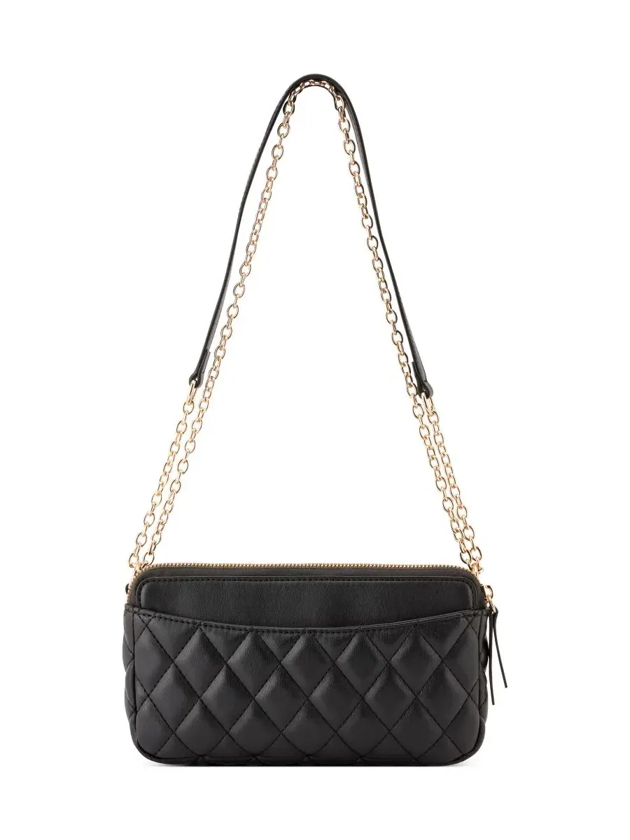 Небольшая сумка через плечо с цепочкой Emelina Flap Small Crossbody Handbag Nine West — изображение 4 из 6, черный