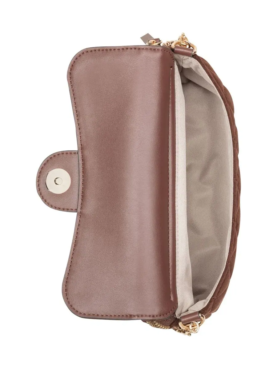 Сумка через плечо с цепочкой Emelina Flap Small Crossbody Nine West — изображение 3 из 7, махагони