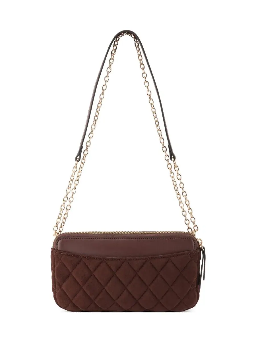 Сумка через плечо с цепочкой Emelina Flap Small Crossbody Nine West — изображение 5 из 7, махагони