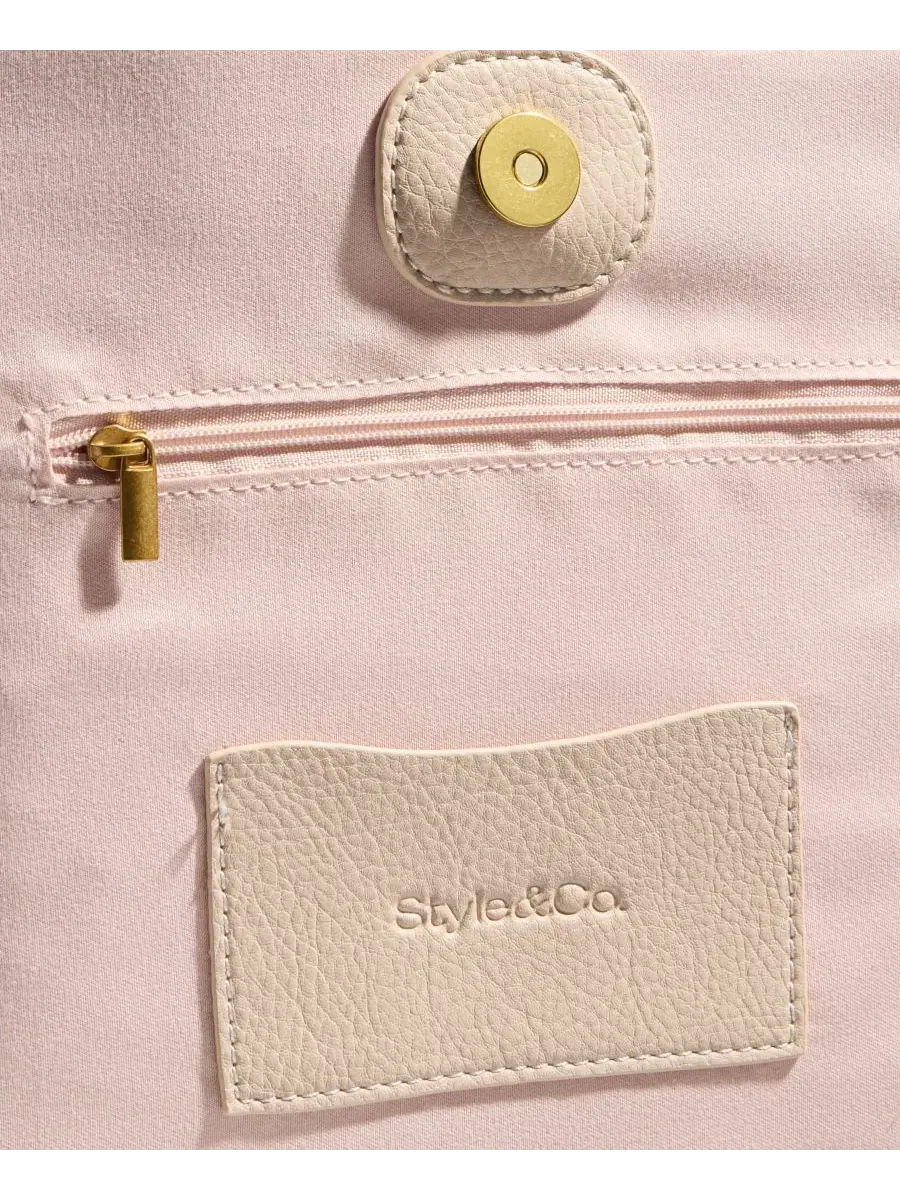Сумка через плечо с цветочным аппликацией, с ремешками Style & Co — изображение 4 из 7, белый