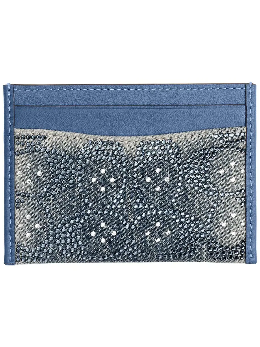 Визитница COACH Essential Crystal Denim Signature — изображение 2 из 3, джинсовый синий