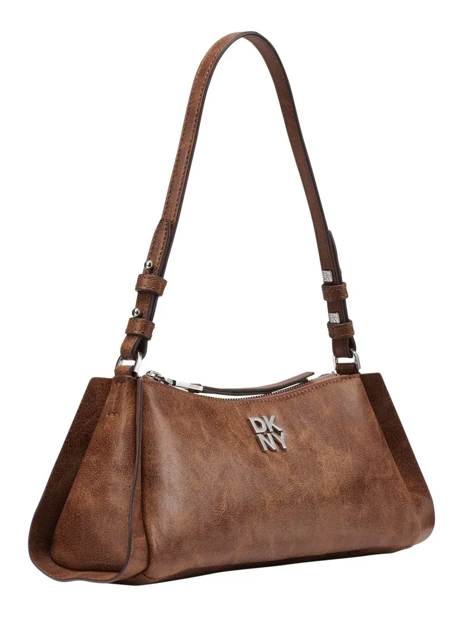 Женская сумка через плечо Josie Top Zip Small Shoulder Handbag DKNY — изображение 3 из 5, ореховый