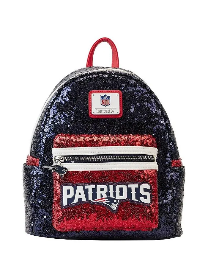 Мужской и женский мини-рюкзак New England Patriots с пайетками Loungefly — изображение 2 из 5, темно-синий