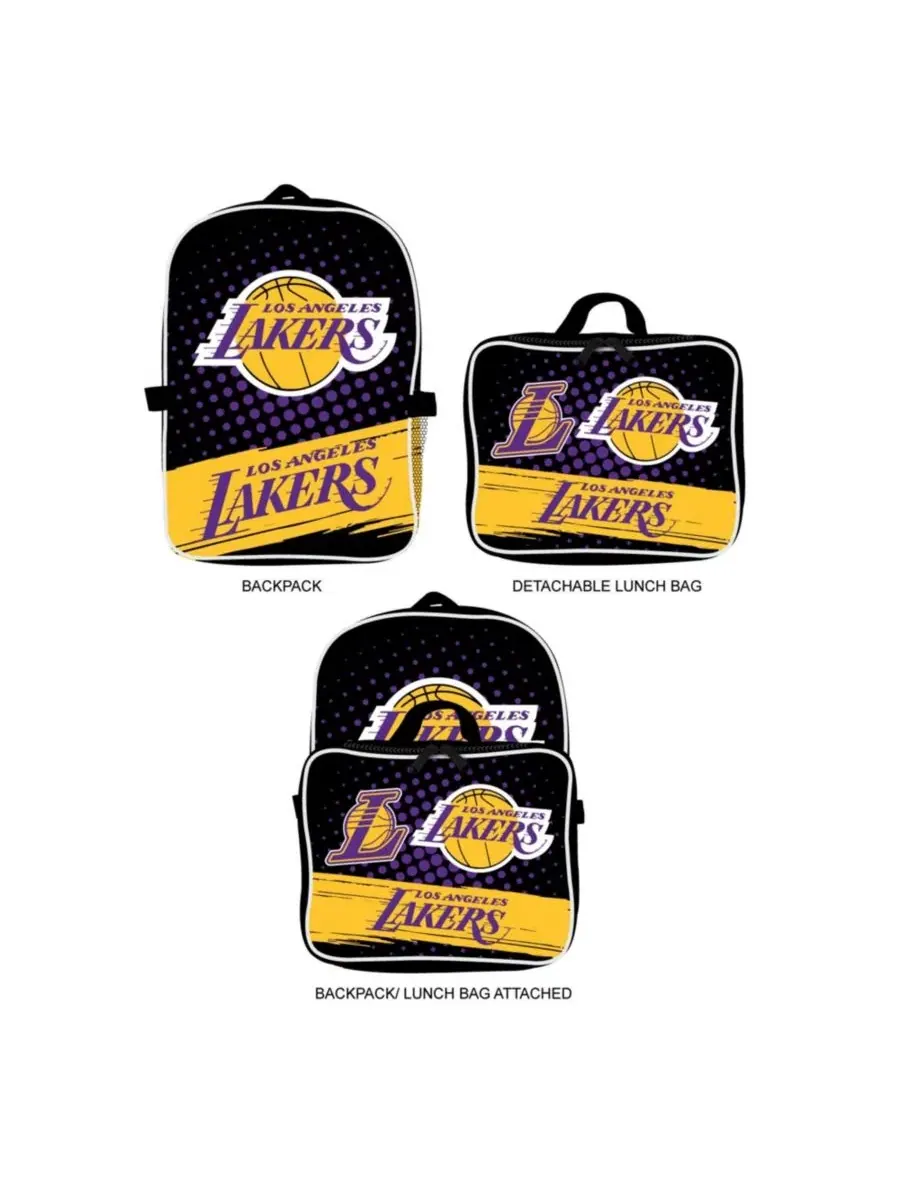 Рюкзак с ланч-боксом Los Angeles Lakers 2-в-1 Mojo — черный