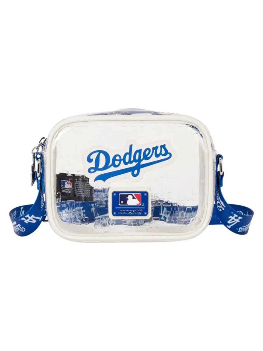 Сумка через плечо с принтом, Los Angeles Dodgers Clear All Over Logo Loungefly, 19 x 14 x 6 см — мульти