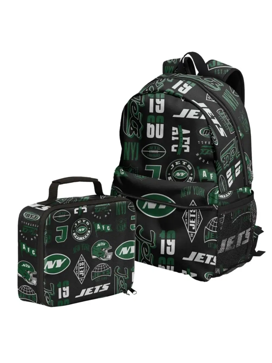 Рюкзак с ланч-боксом New York Jets Backpack and Lunchbox Set Outerstuff