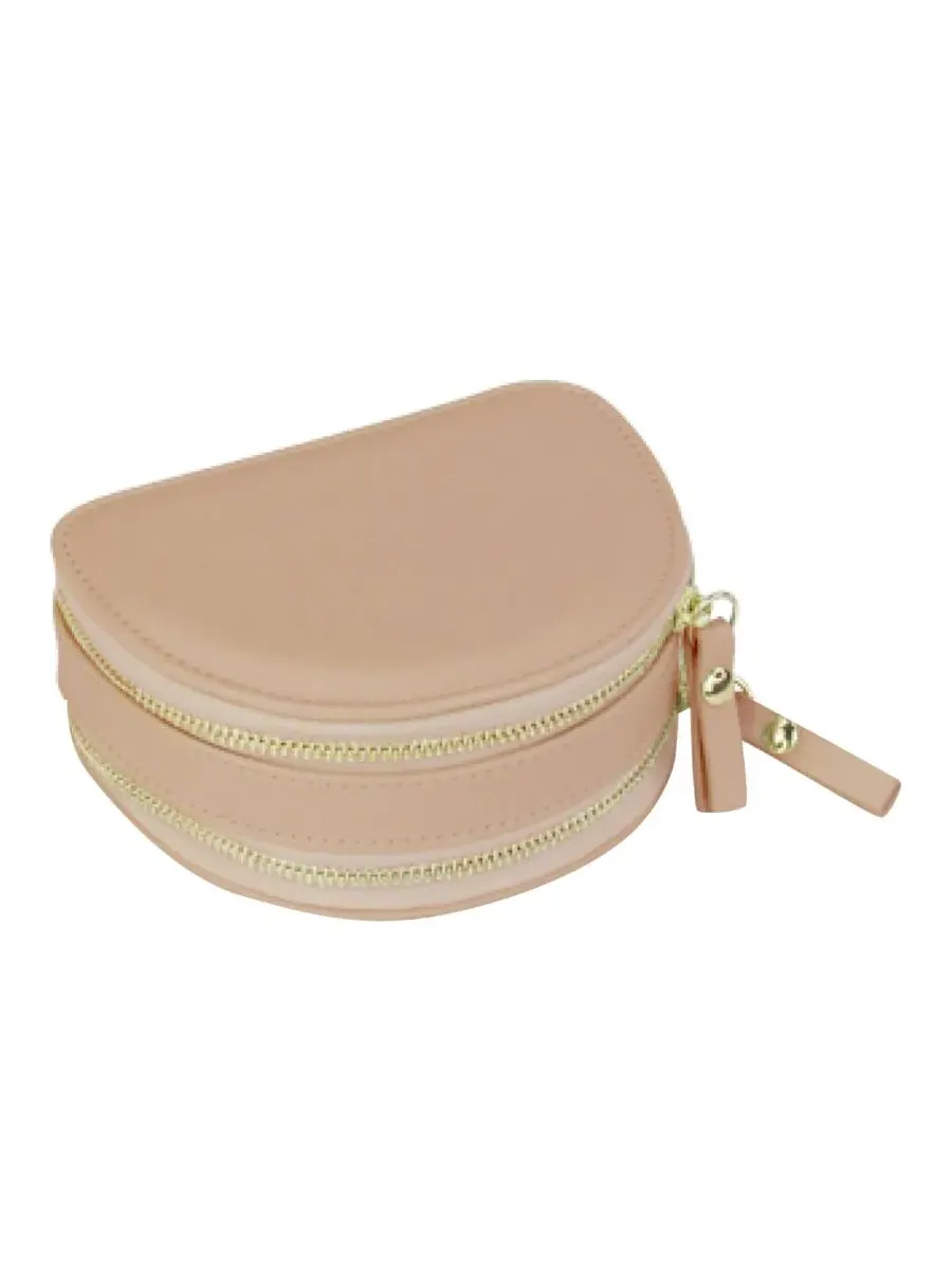 Миниатюрный кожаный дорожный футляр для ювелирных изделий Duo Mini Fashion Half Moon Mele & Co