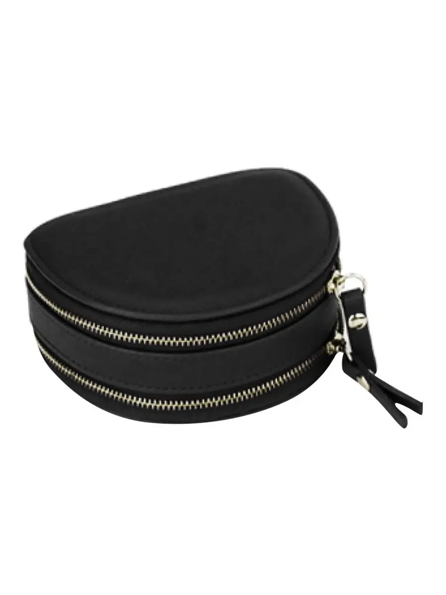 Миниатюрный кожаный дорожный футляр для ювелирных изделий Duo Mini Fashion Half Moon Mele & Co