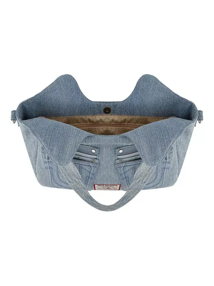 Женская джинсовая сумка-портфель с подковой строчкой True Religion — изображение 3 из 3