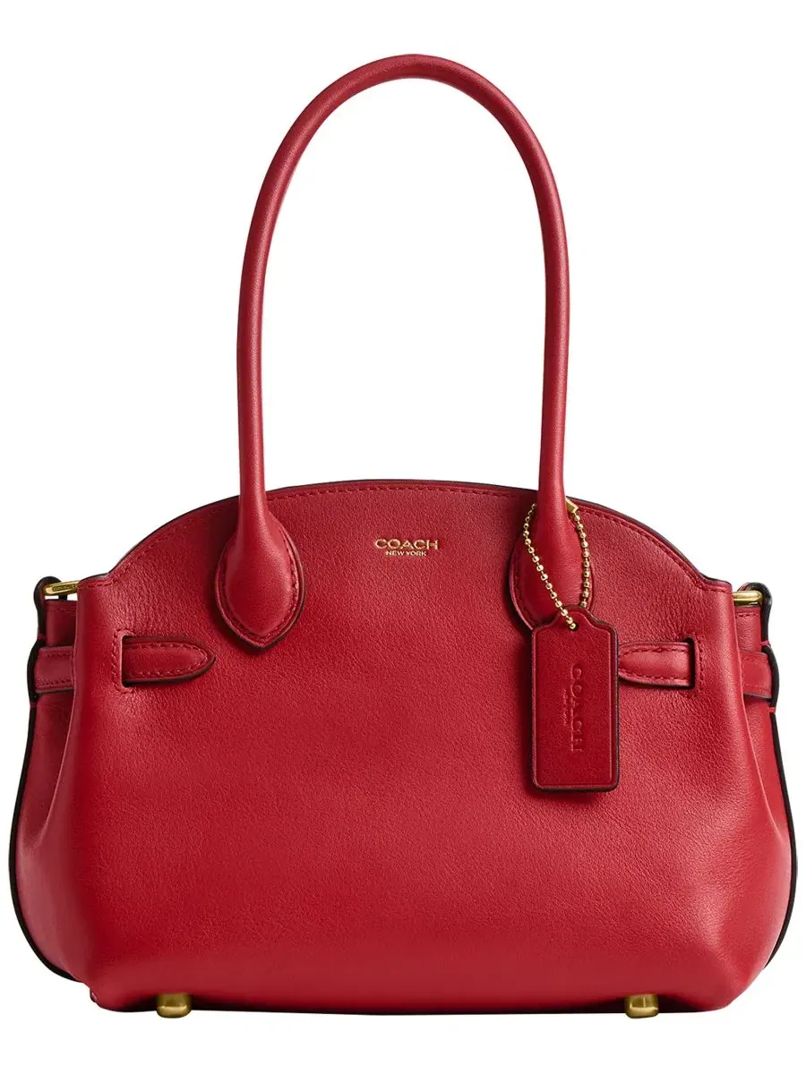 Сумка через плечо COACH Soft Empire Small Leather Satchel Bag 21, Brass/Scarlet