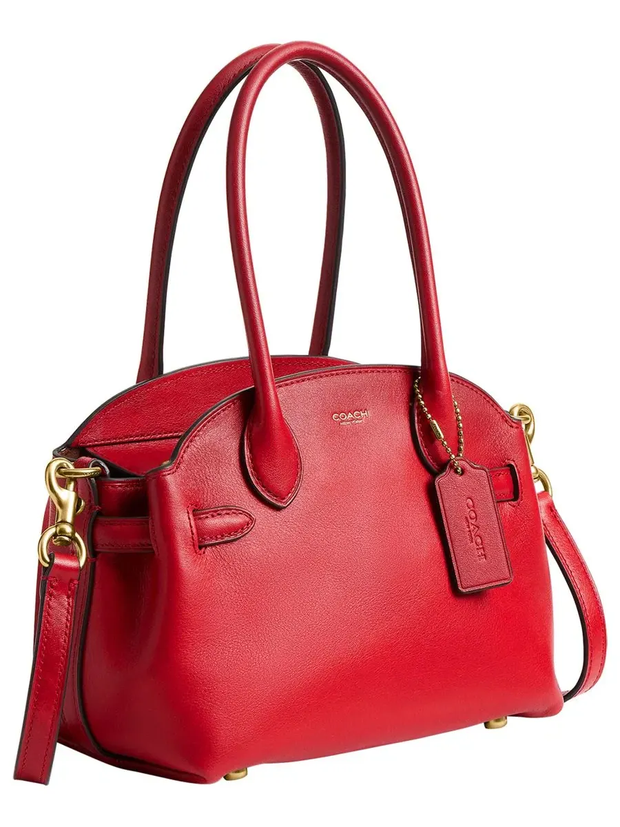 Сумка через плечо COACH Soft Empire Small Leather Satchel Bag 21, Brass/Scarlet — изображение 3 из 9