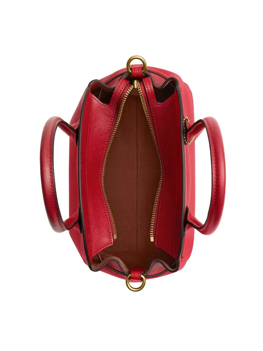 Сумка через плечо COACH Soft Empire Small Leather Satchel Bag 21, Brass/Scarlet — изображение 4 из 9
