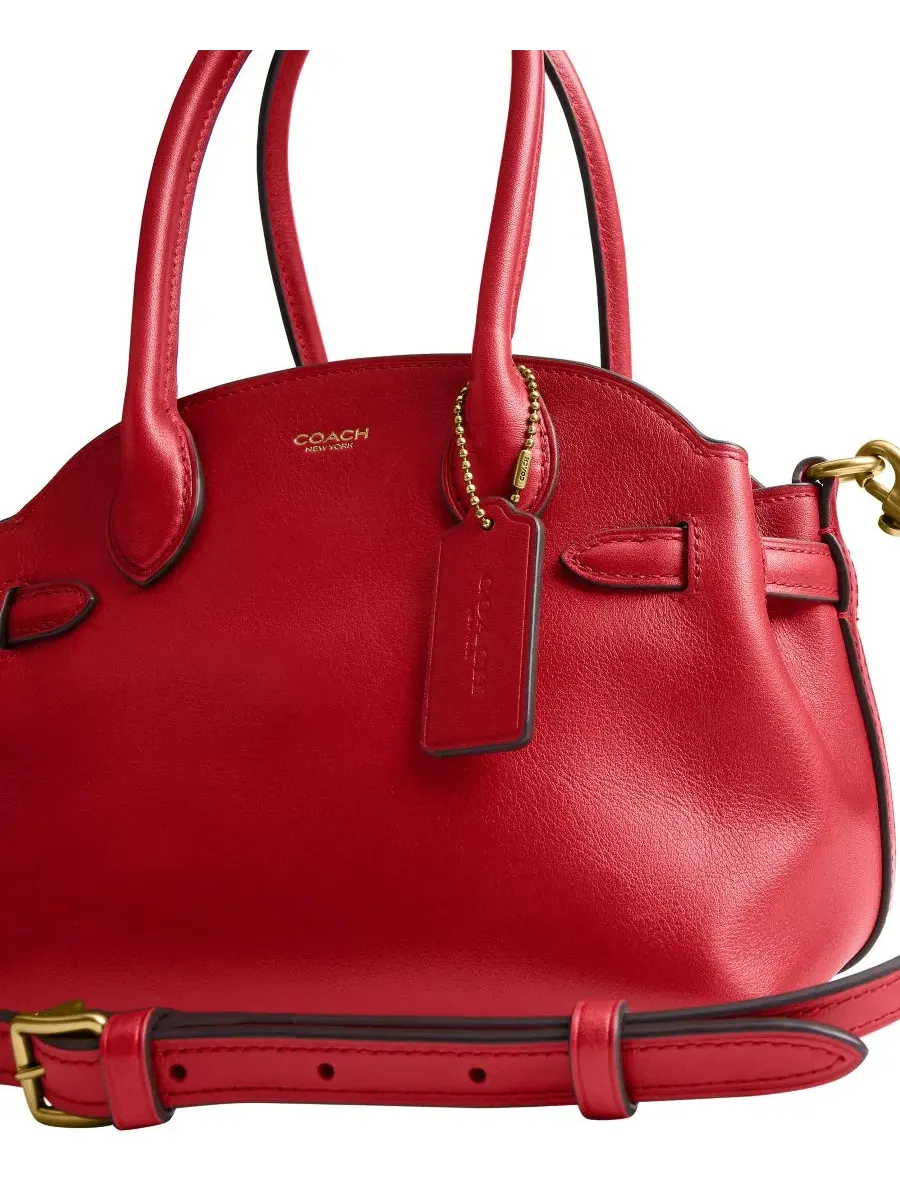Сумка через плечо COACH Soft Empire Small Leather Satchel Bag 21, Brass/Scarlet — изображение 5 из 9