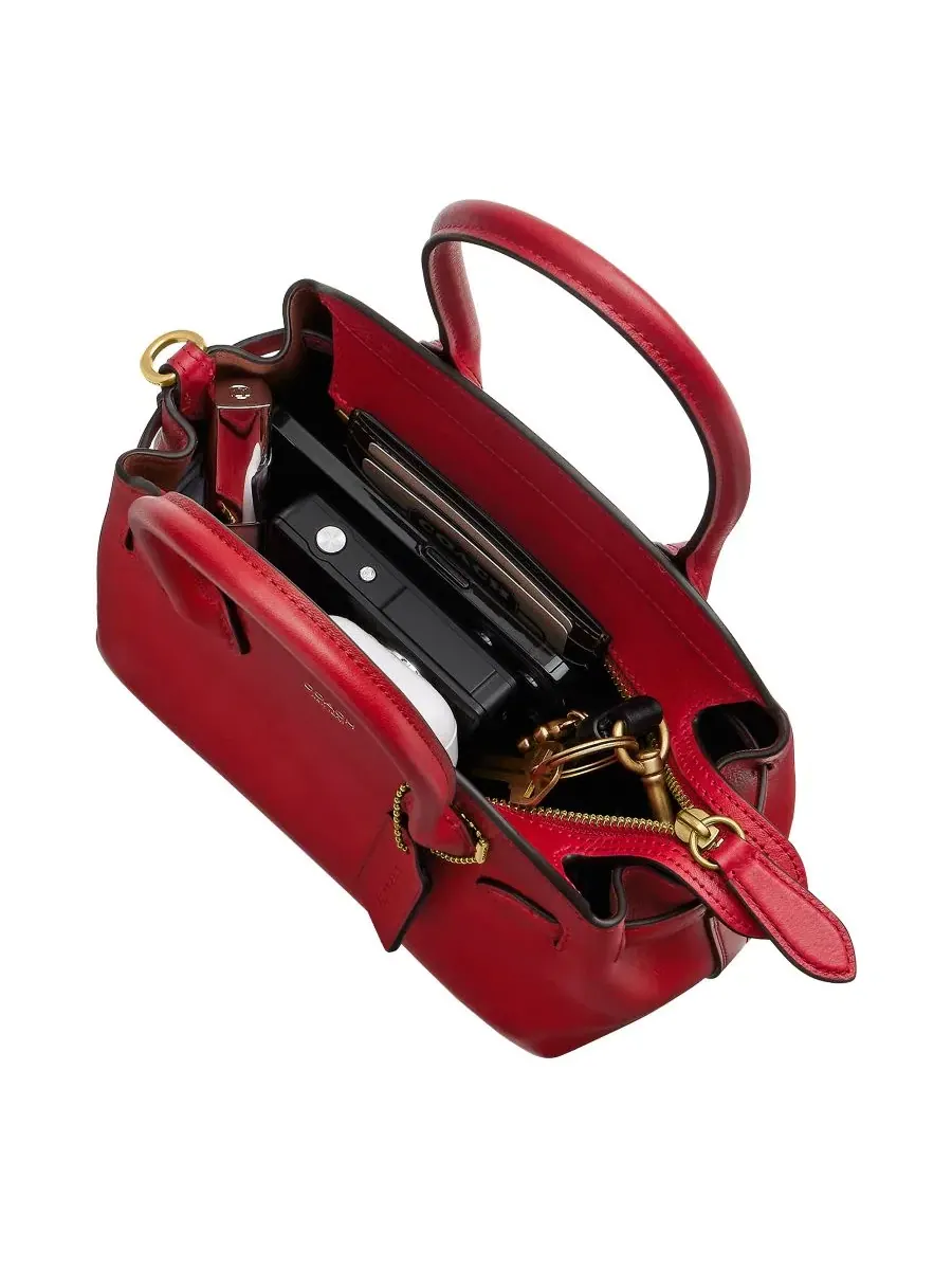 Сумка через плечо COACH Soft Empire Small Leather Satchel Bag 21, Brass/Scarlet — изображение 6 из 9