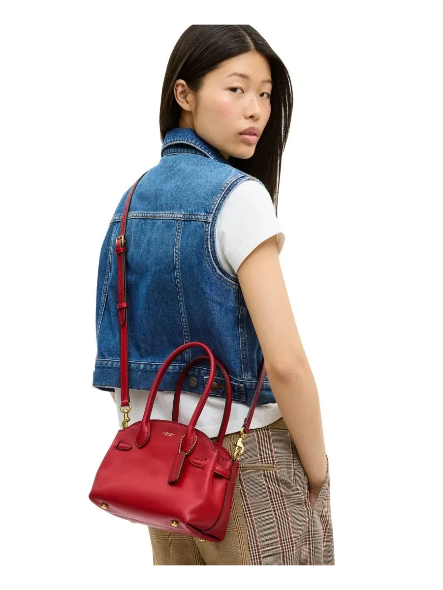 Сумка через плечо COACH Soft Empire Small Leather Satchel Bag 21, Brass/Scarlet — изображение 9 из 9