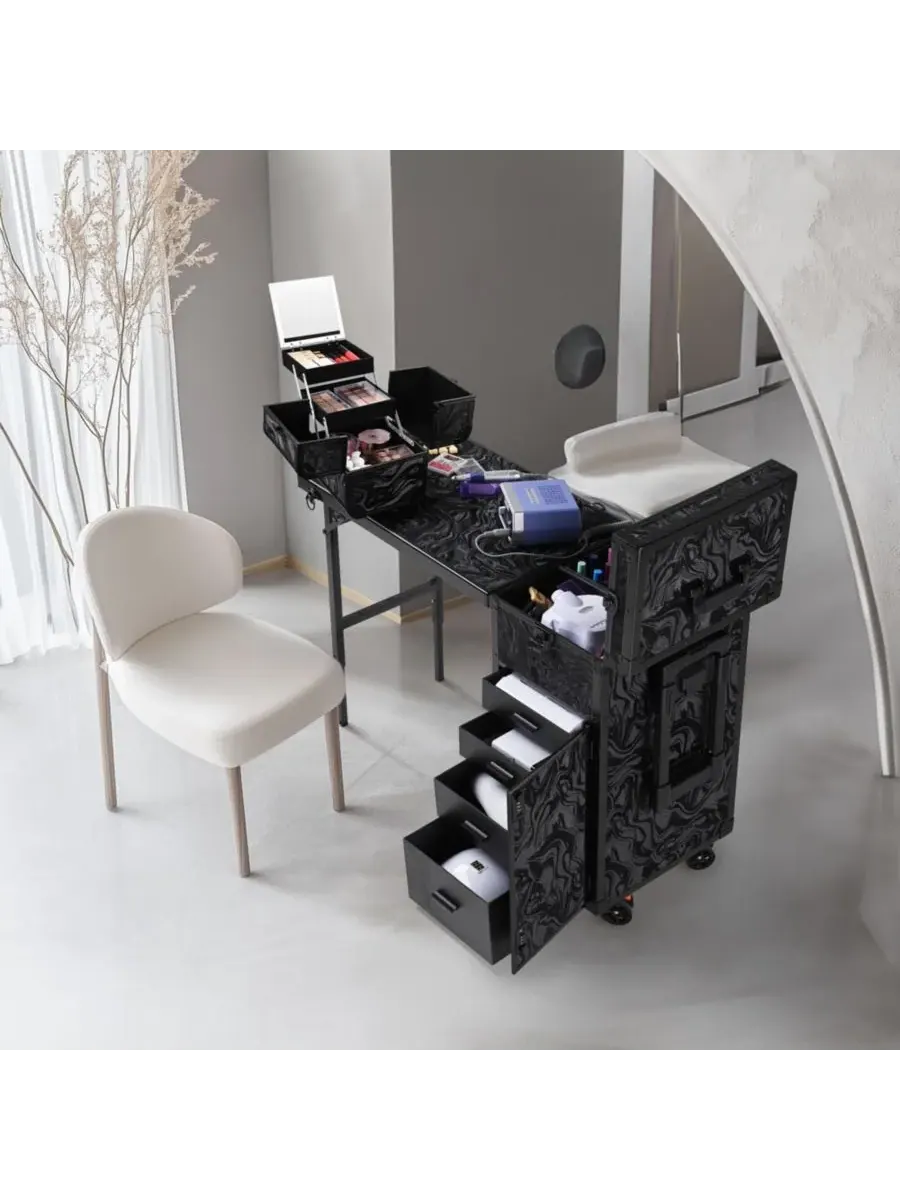 Byootique Набор для маникюра на колесиках, включающий маникюрный столик и косметический кейс — изображение 7 из 9