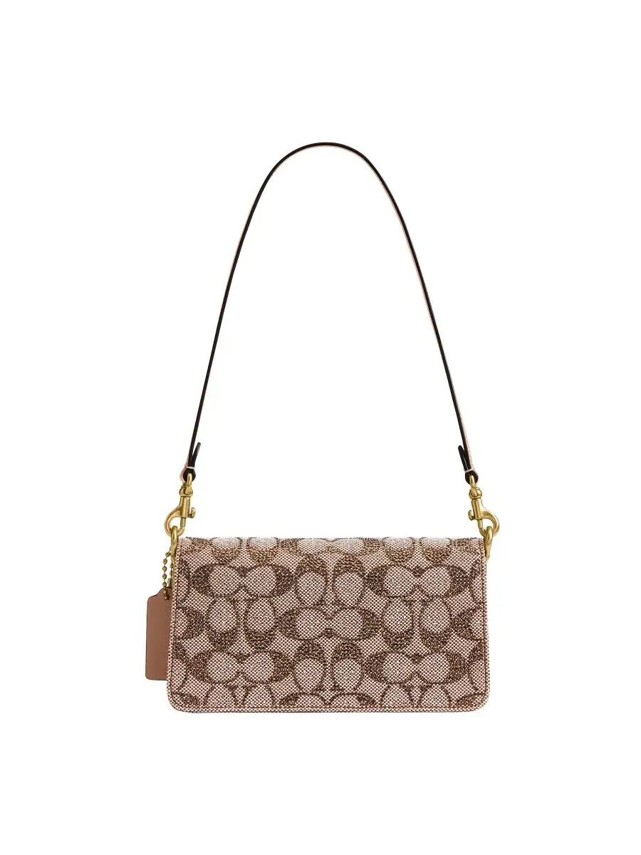 Мини-сумка через плечо Tabby Mini Crystal Signature Jacquard COACH, Brass/Mushroom — изображение 2 из 8