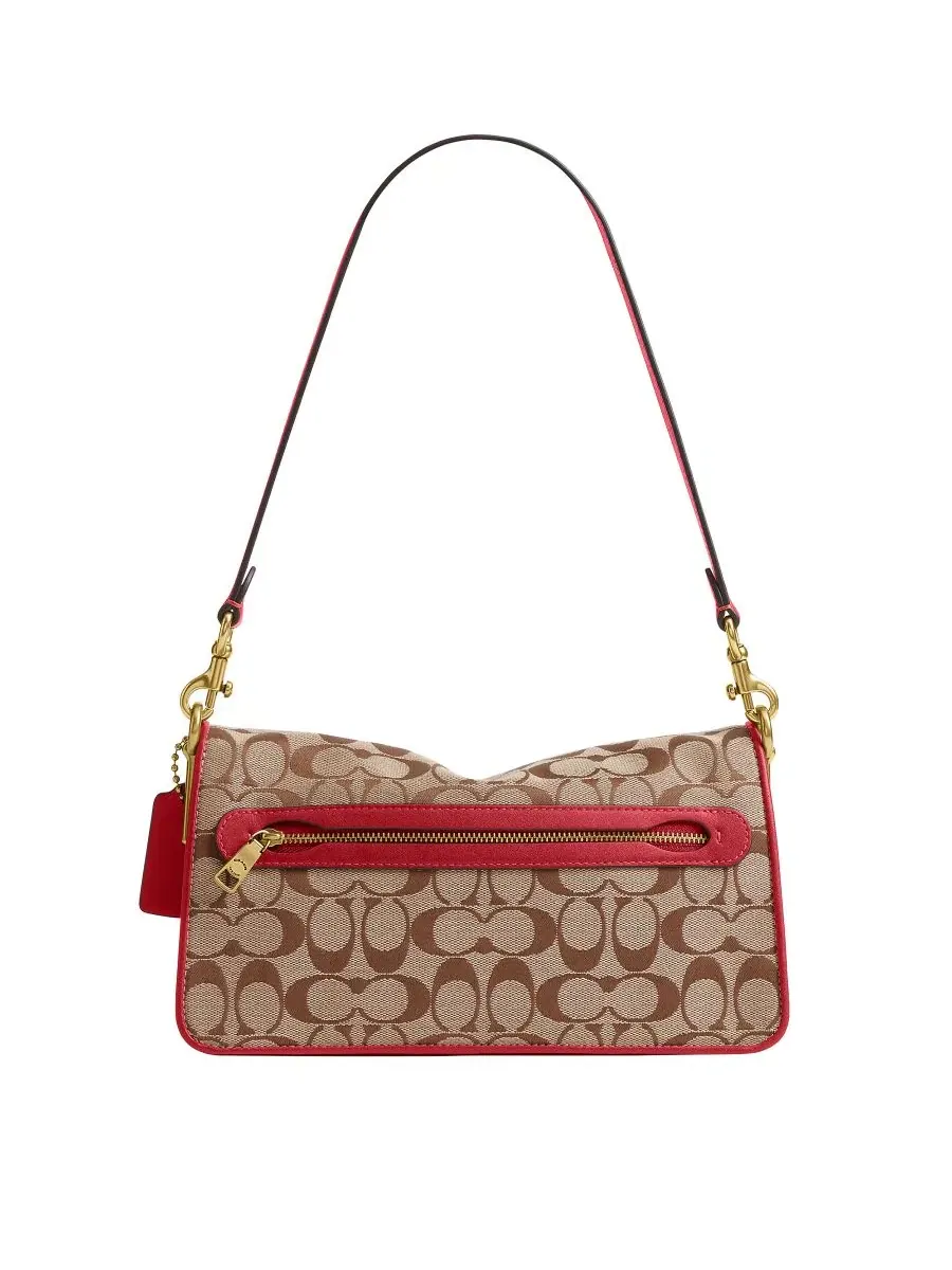 Сумка-шопер COACH Tabby Medium Soft Signature Jacquard, Brass/Poppy Signature — изображение 2 из 8