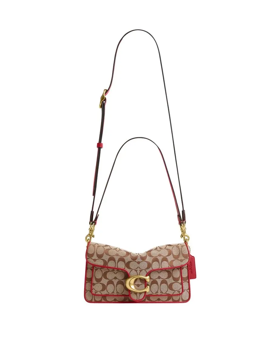 Сумка-шопер COACH Tabby Medium Soft Signature Jacquard, Brass/Poppy Signature — изображение 7 из 8