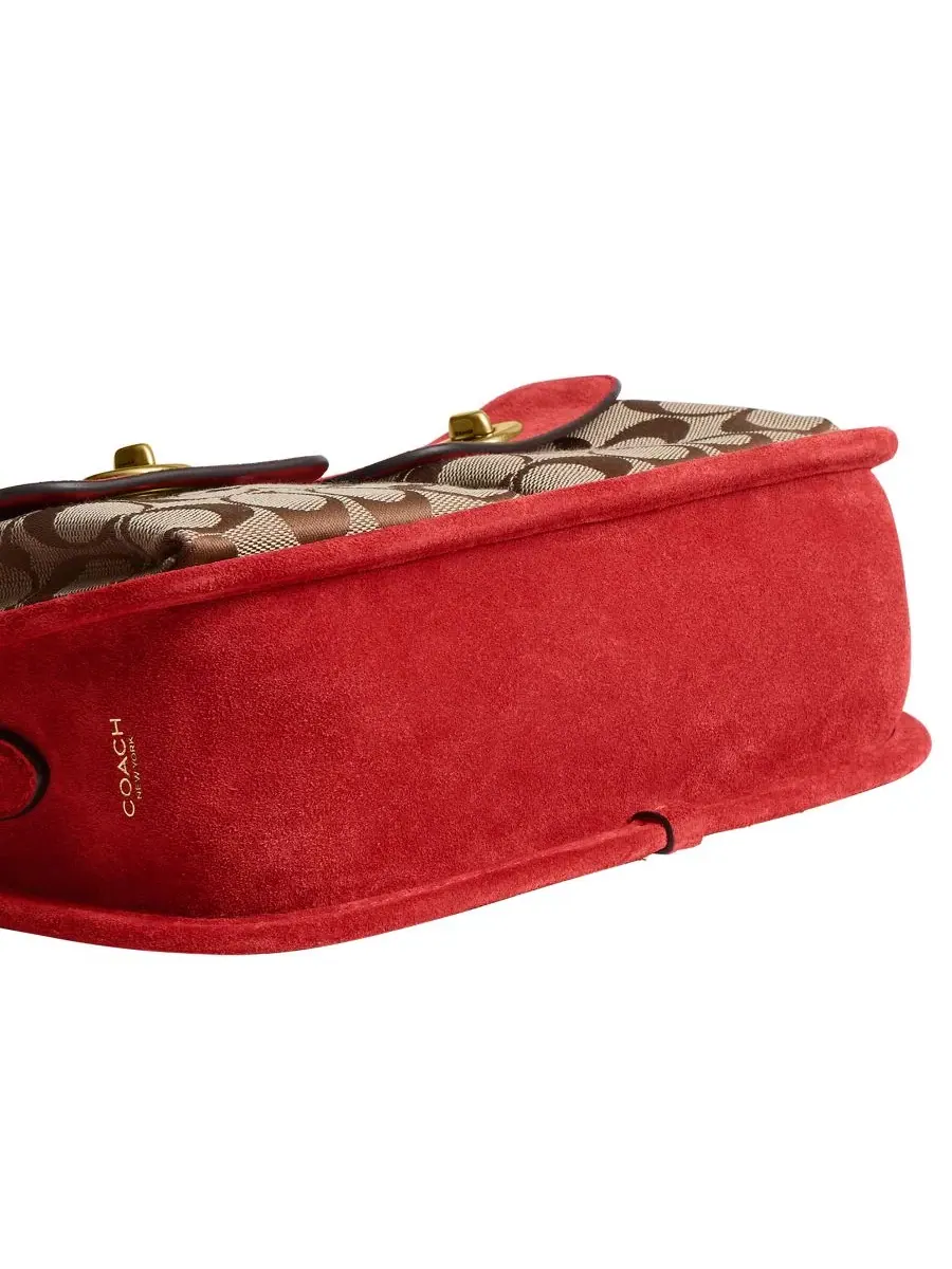 Сумка-шопер Waverly Small Signature Jacquard Twin Turnlock COACH, Brass Poppy Signature — изображение 12 из 12