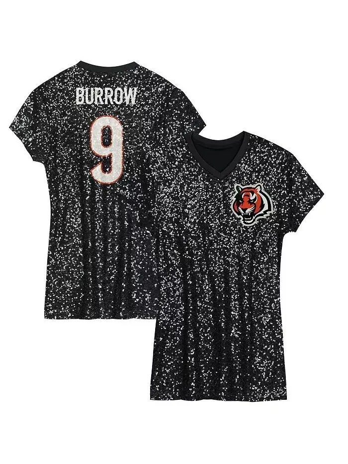 Big Girls Джо Берроу Черное платье с V-образным вырезом и именем игрока Cincinnati Bengals