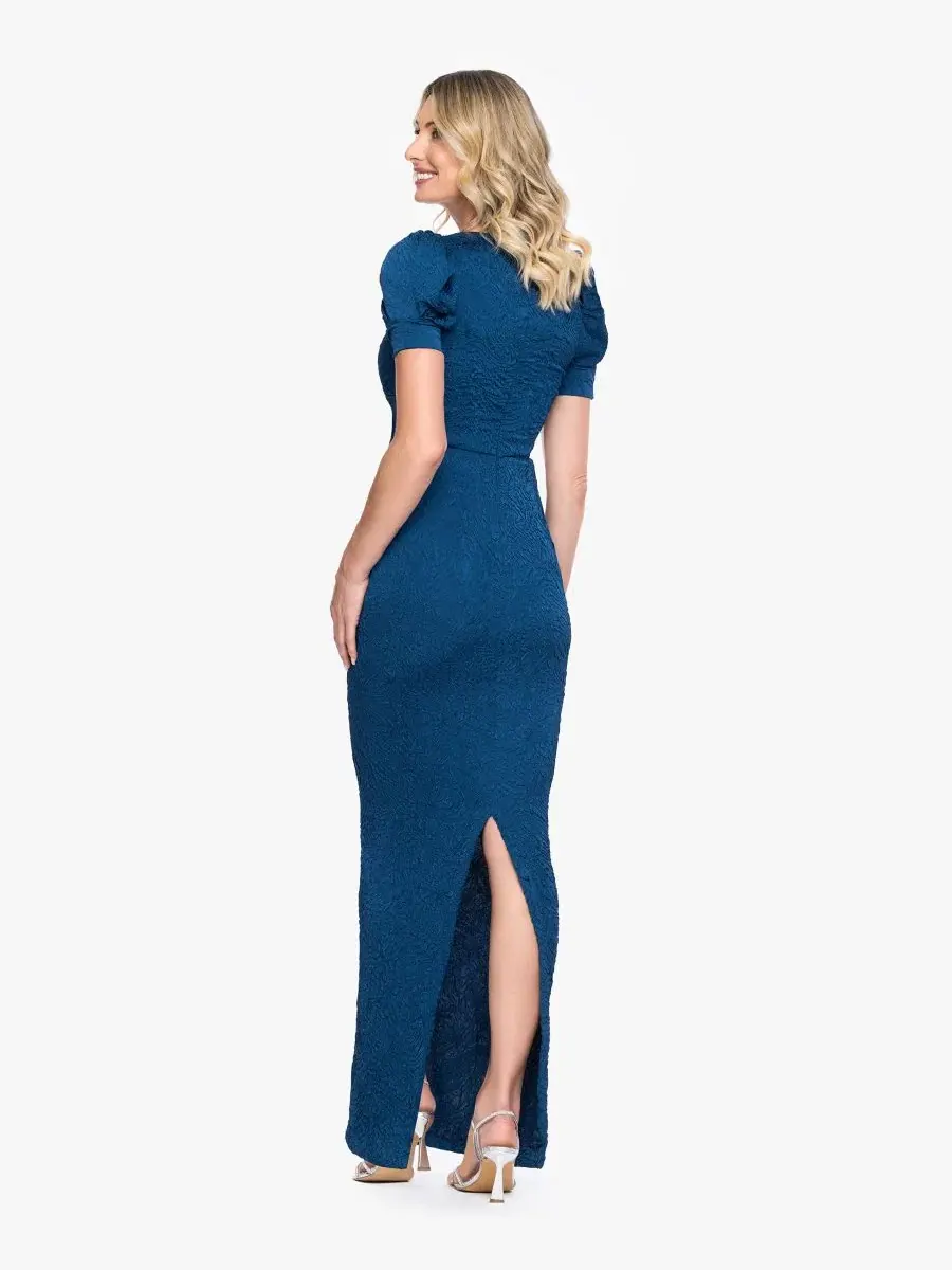 Вечернее платье с декольте и пышными рукавами, модель Sweetheart Neck Puff Short-Sleeve Gown B&A By — изображение 5 из 5