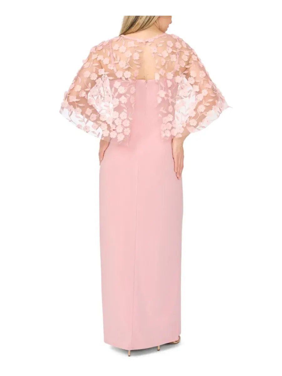Вечернее платье MSK, Petite Polyester Blend Crewneck Gown, Tranquil Blush — изображение 4 из 4