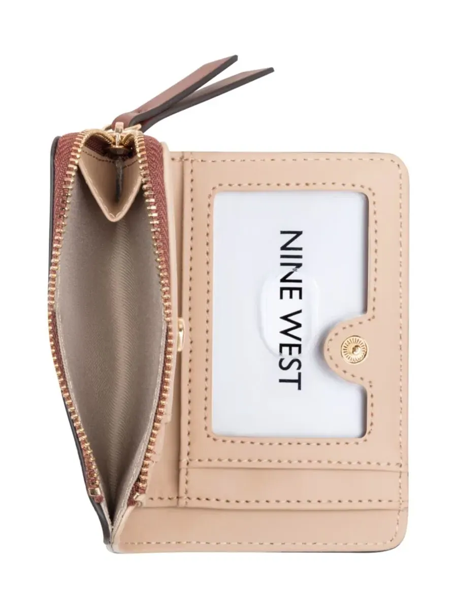 Мини-картхолдер Khora Mini Zipper Card Case Nine West, Floral Logo Chestnut — изображение 4 из 4