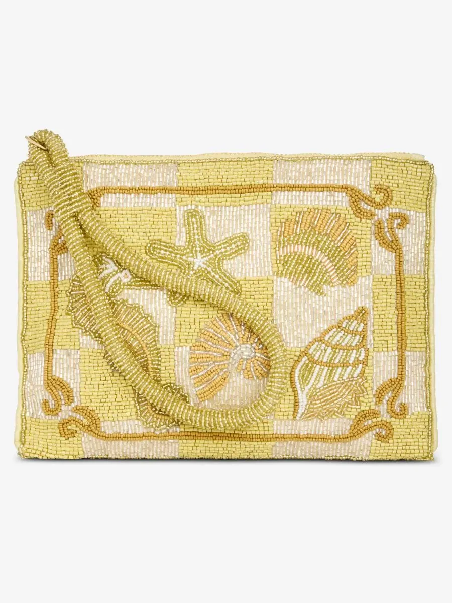 Бусированный клатч с застежкой-молнией, модель Beaded Zipper Wristlet On 34th, Nautical B