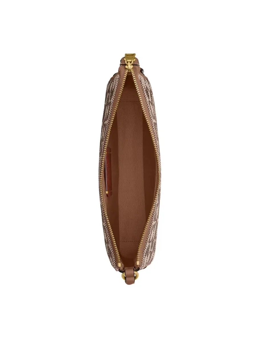 Женская сумка через плечо с кристаллами и жаккардом, модель Plaza Small Crystal Signature Jacquard — изображение 4 из 8