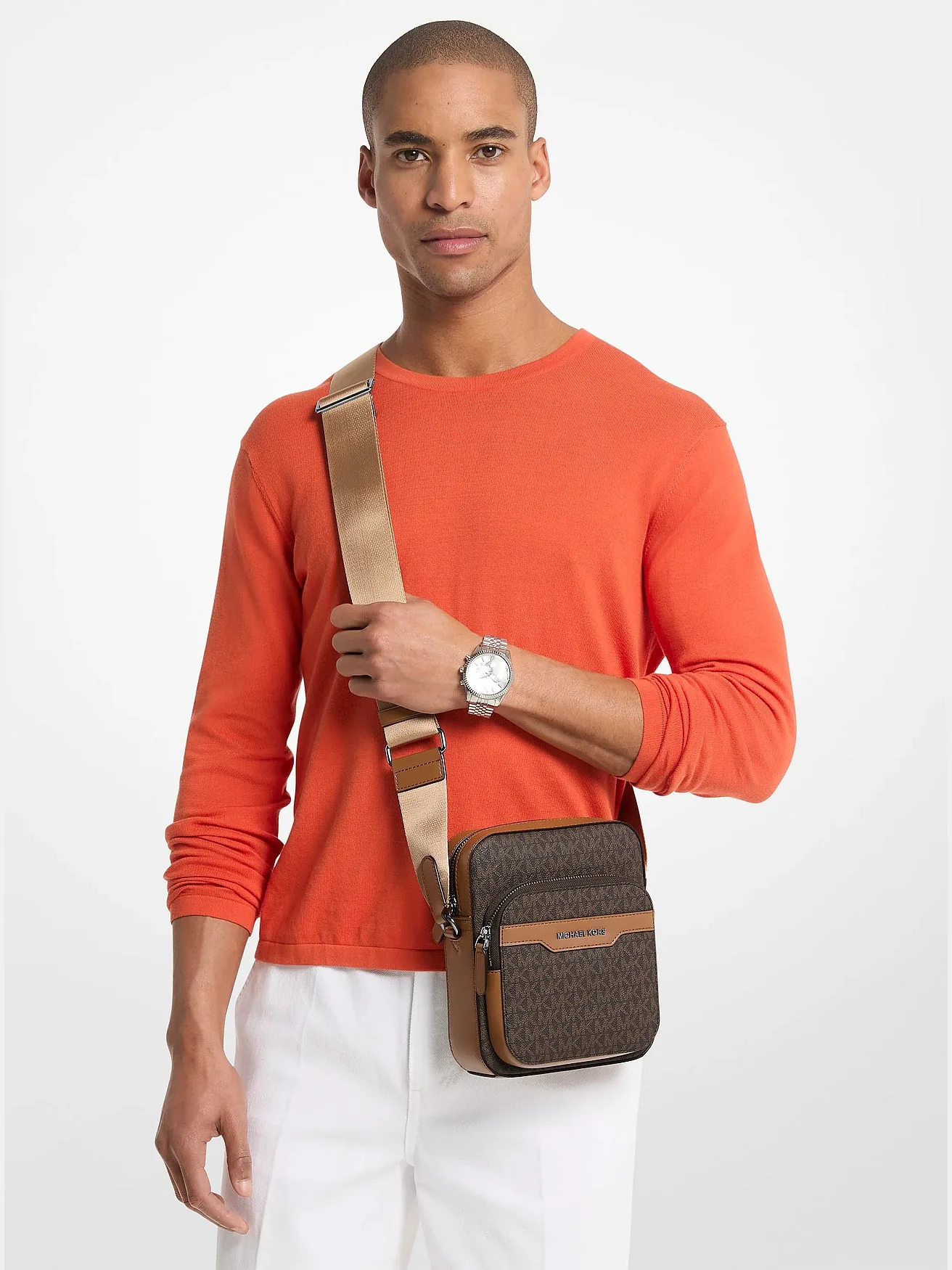 Michael Kors Hudson — мини-сумка флайт-бэг с монограммой — 3
