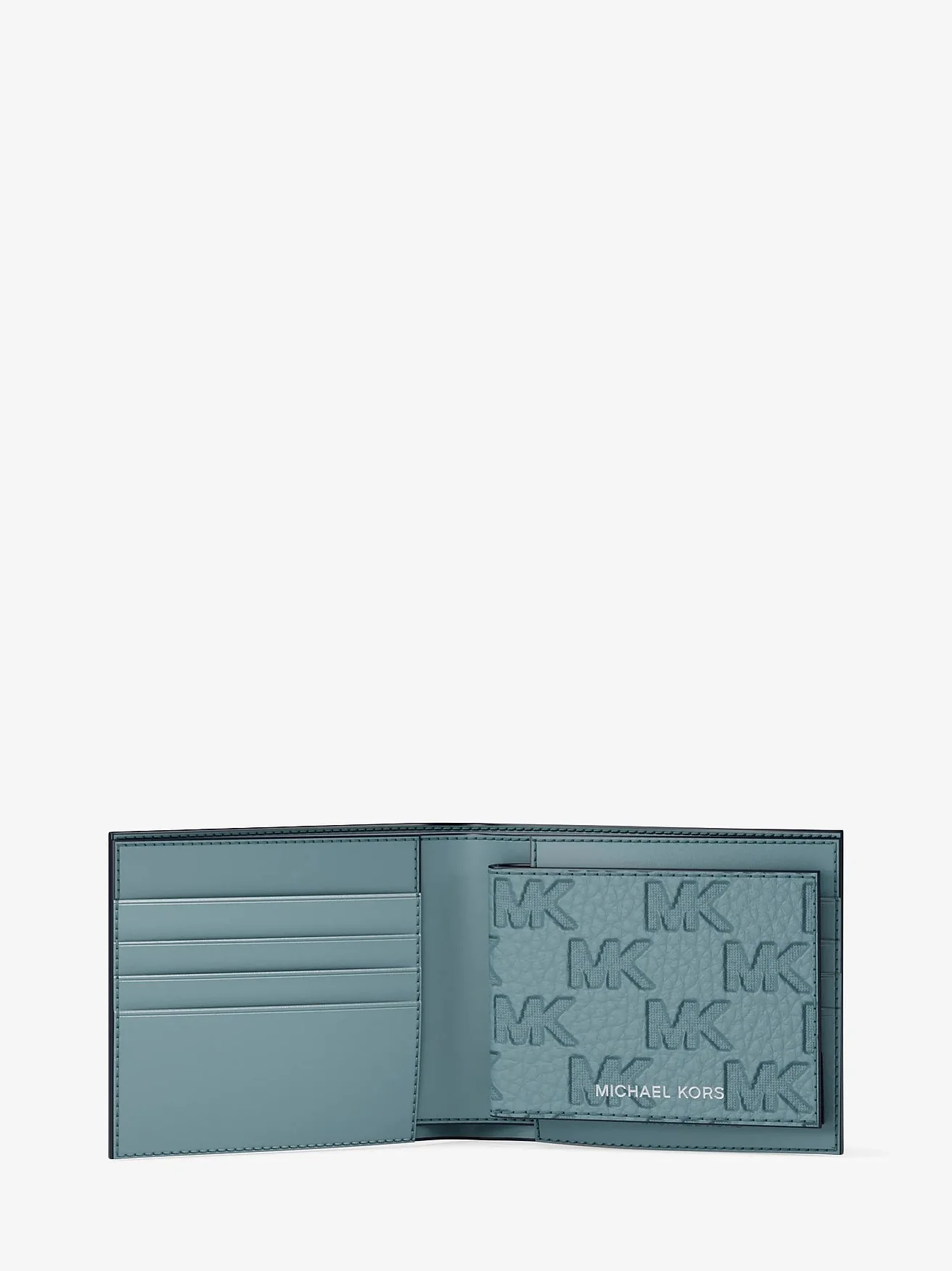 Кожаный кошелек Michael Kors Hudson с тиснением логотипа и футляром — 2