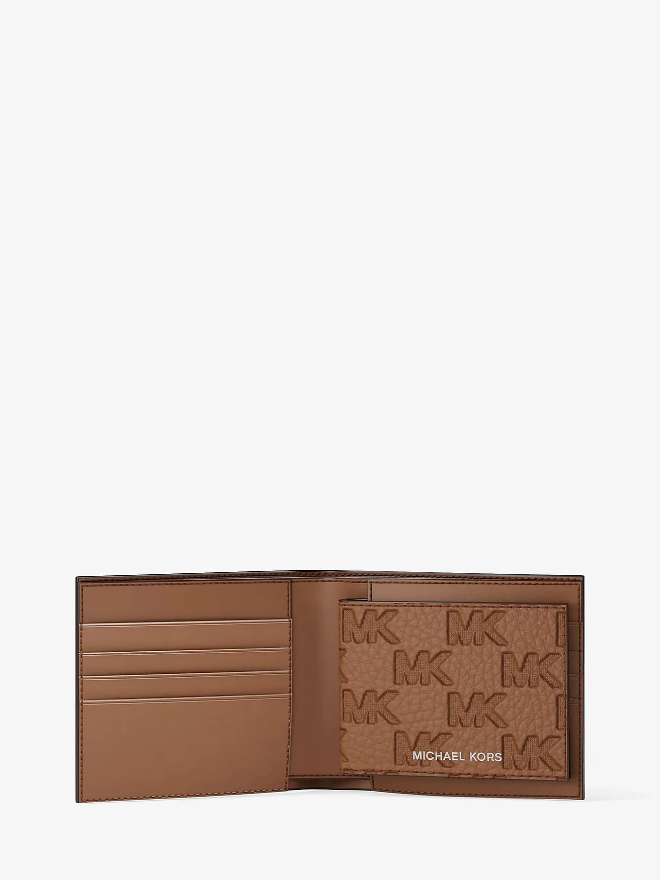 Кожаный кошелек Michael Kors Hudson с тиснением логотипа и футляром — 2