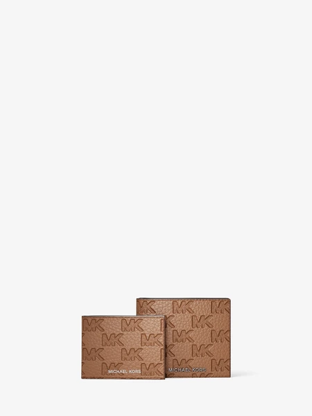 Кожаный кошелек Michael Kors Hudson с тиснением логотипа и футляром