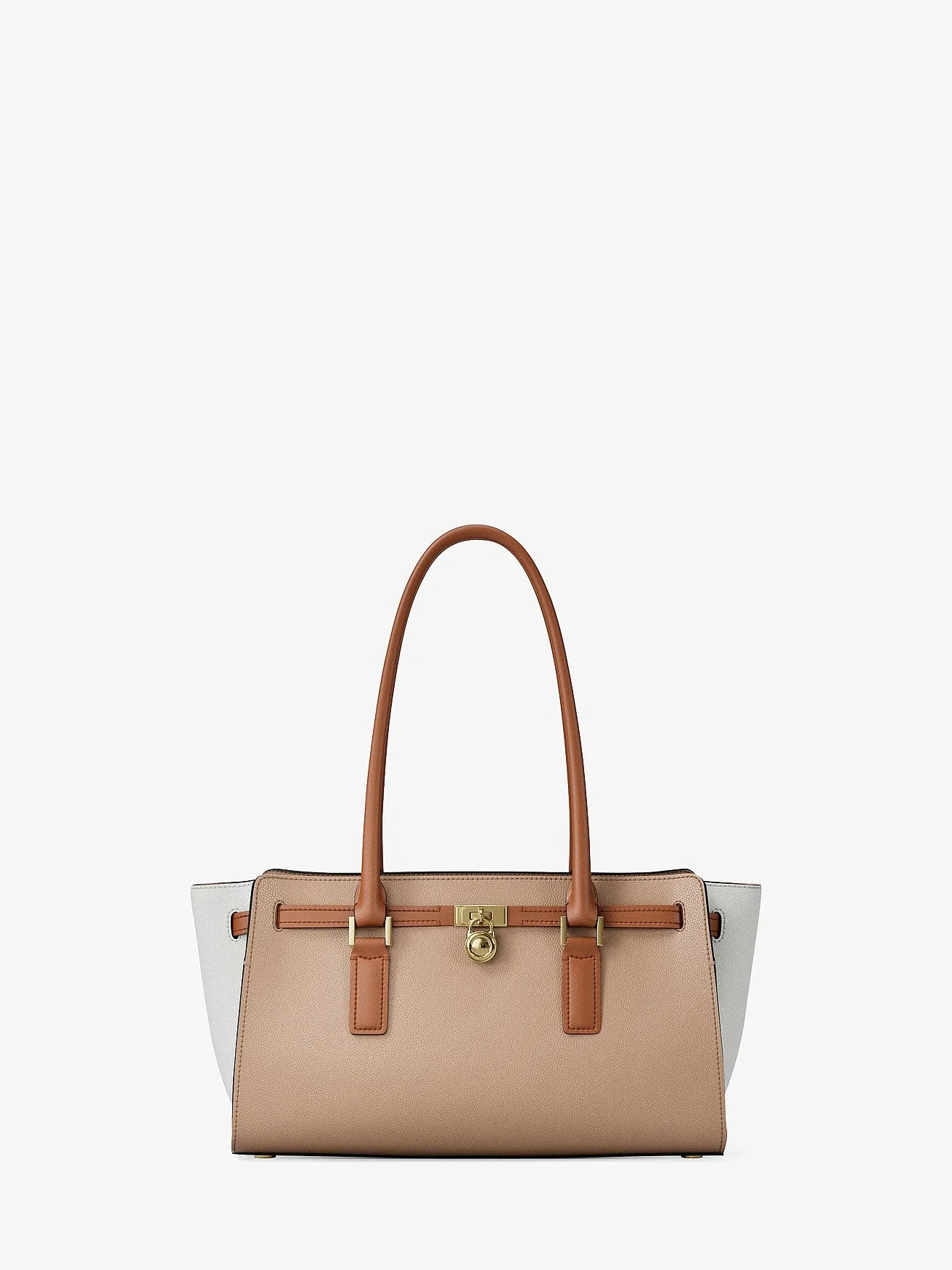 Кожаная сумка-сэтчел Michael Kors Hamilton Moderne — изображение 1 из 5, бежевый