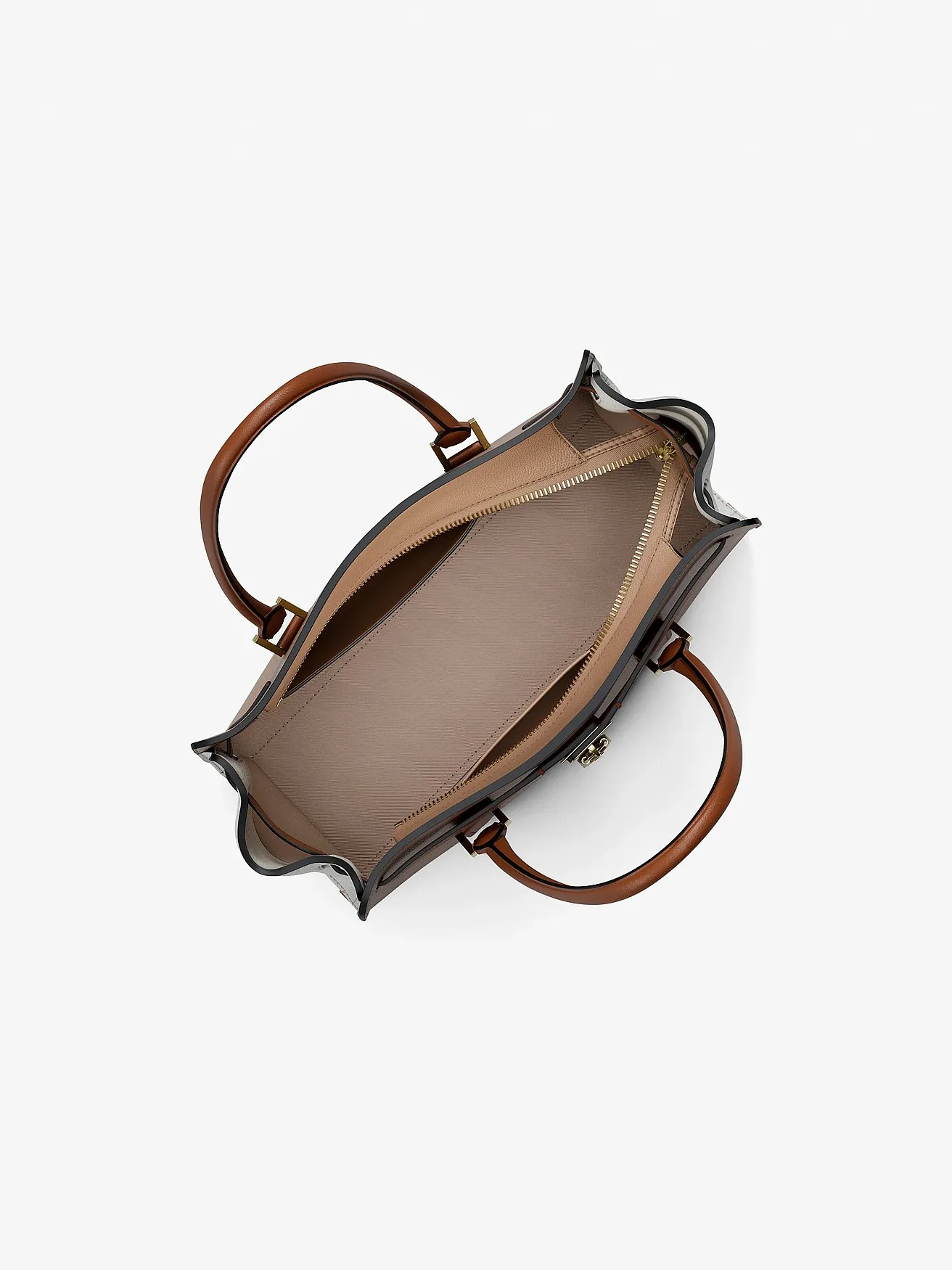 Кожаная сумка-сэтчел Michael Kors Hamilton Moderne — изображение 2 из 5, бежевый