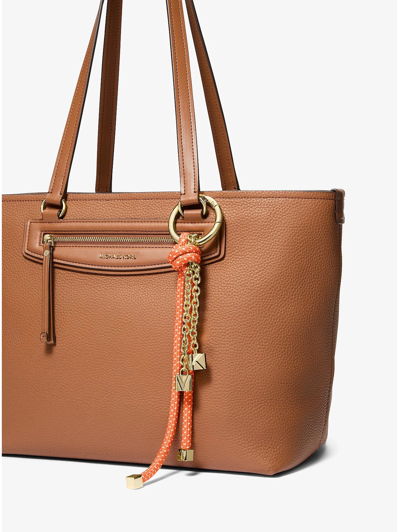 Брелок для сумки Michael Kors с плетеным шнуром и золотистой фурнитурой — 4